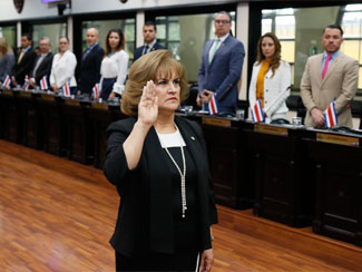 Julia Valera en el momento de su juramentación de magistratura